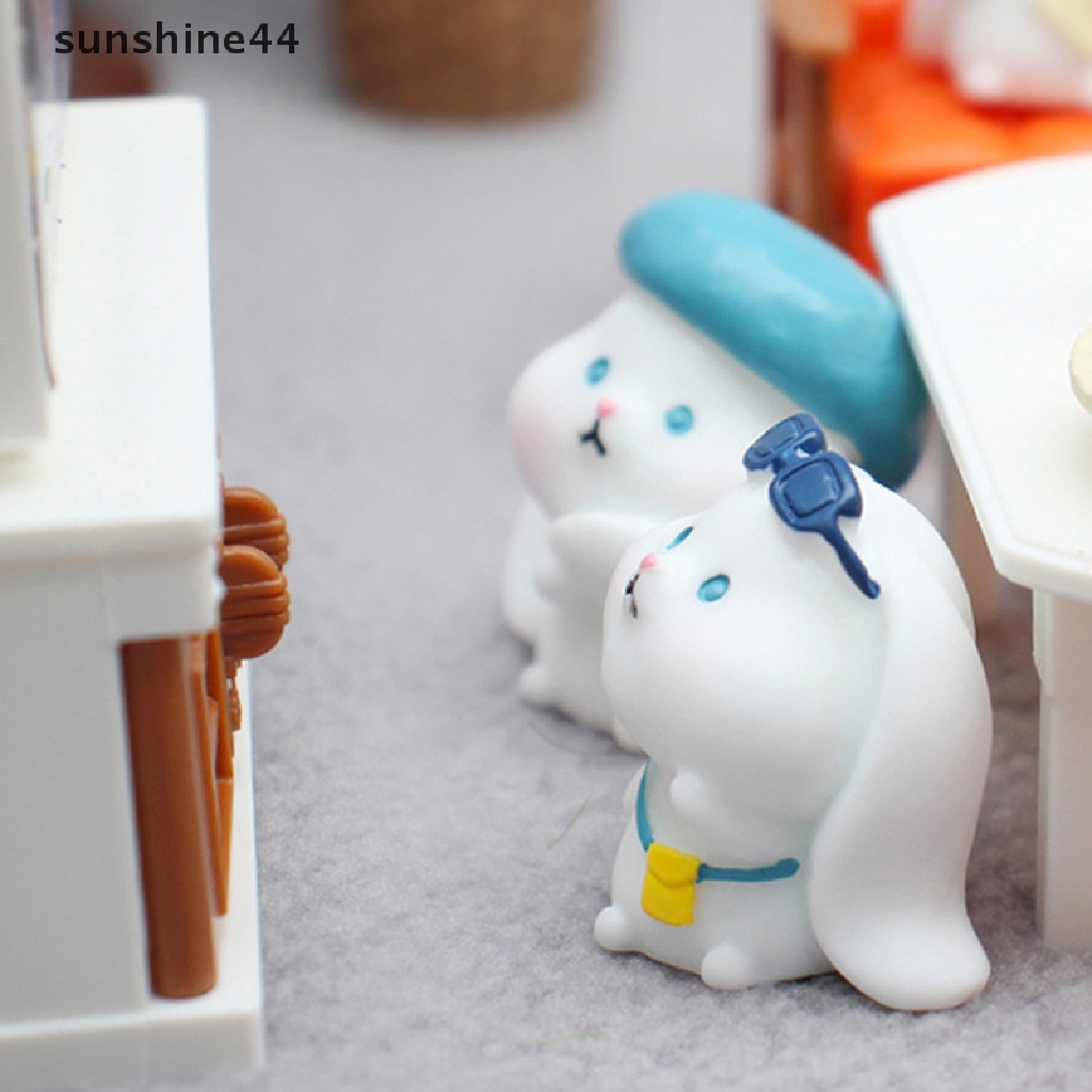 Sunshine 1pc Miniatur Kelinci Bahan Resin Untuk Dekorasi Taman Mini / Craft DIY