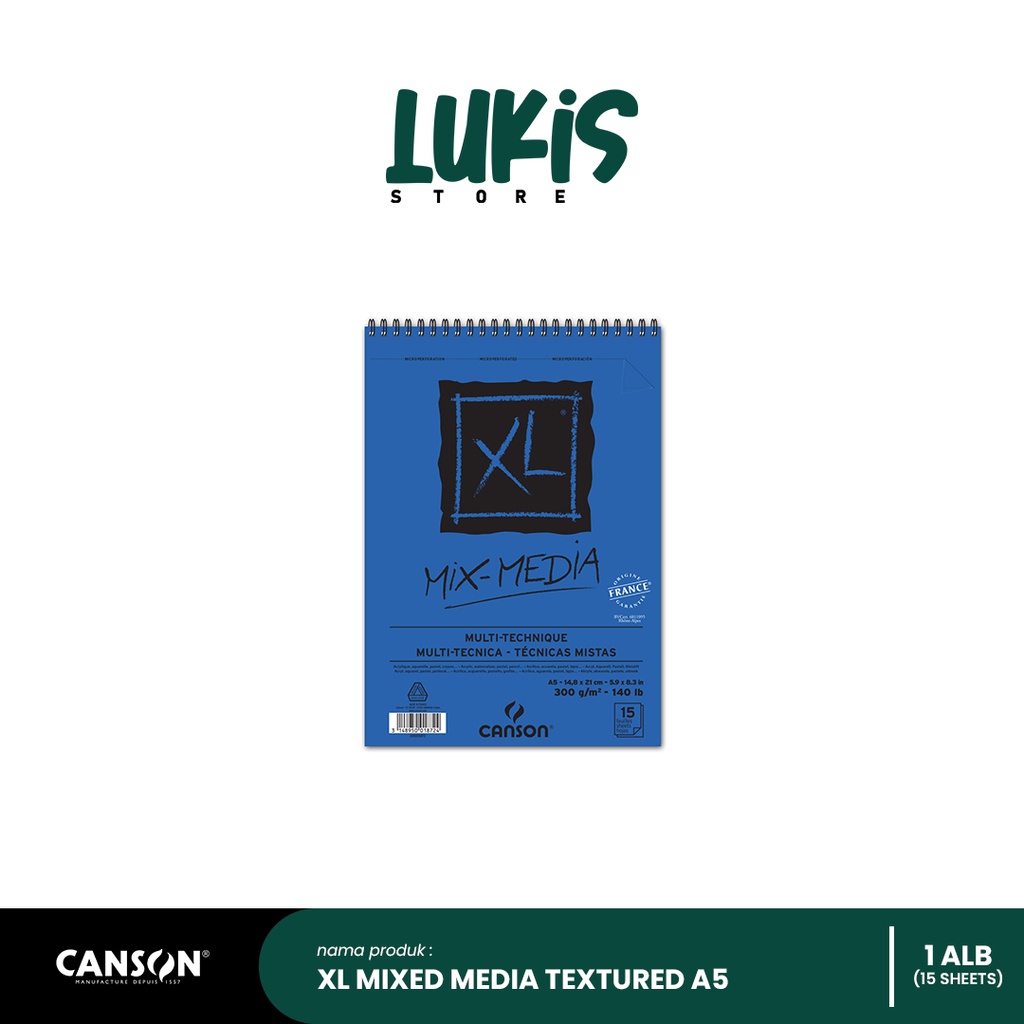 

CANSON XL Mix Media 300G | Ukuran A5 | 15 Sheets | 200001872