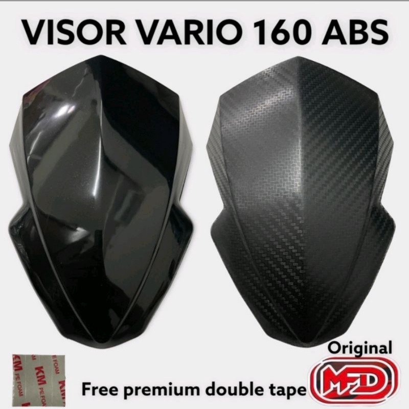 Visor Windshield Vario 160 ABS BLACK dan CARBON bahan tebal anti pecah free double tape