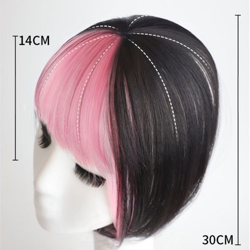 1 Pc Wig Poni Rambut Warna Pink Untuk Wanita