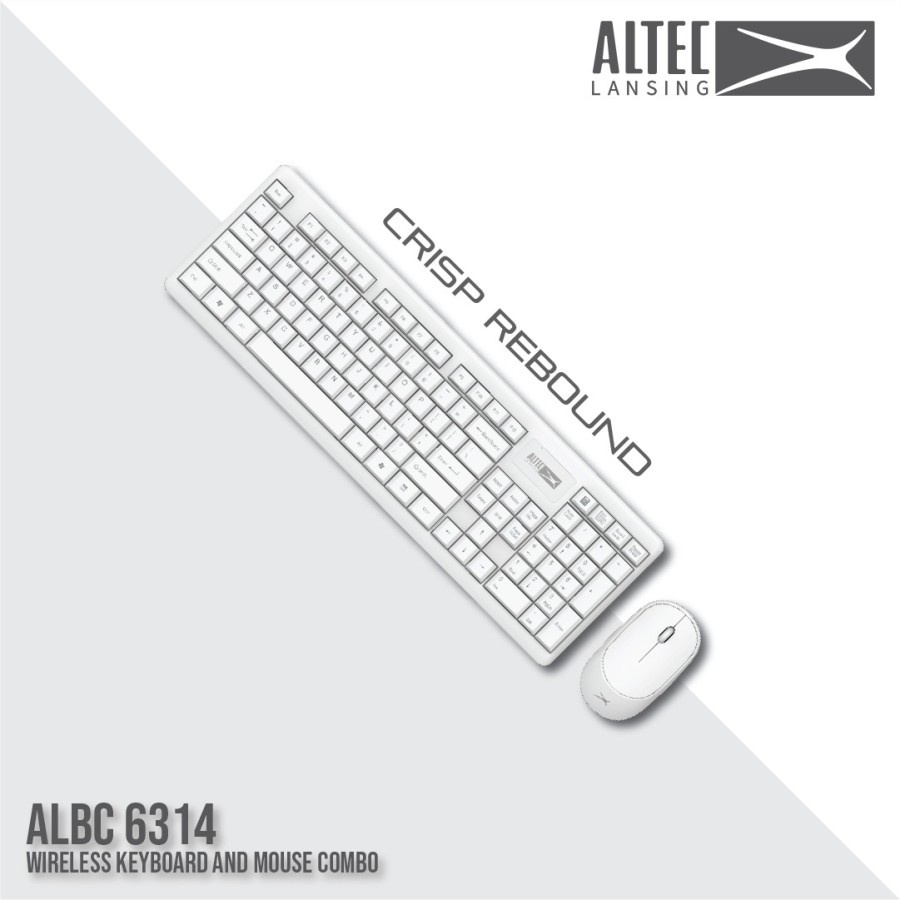 Altec Lansing Keyboard Mouse Combo Wireless ALBC6314 Silent Design