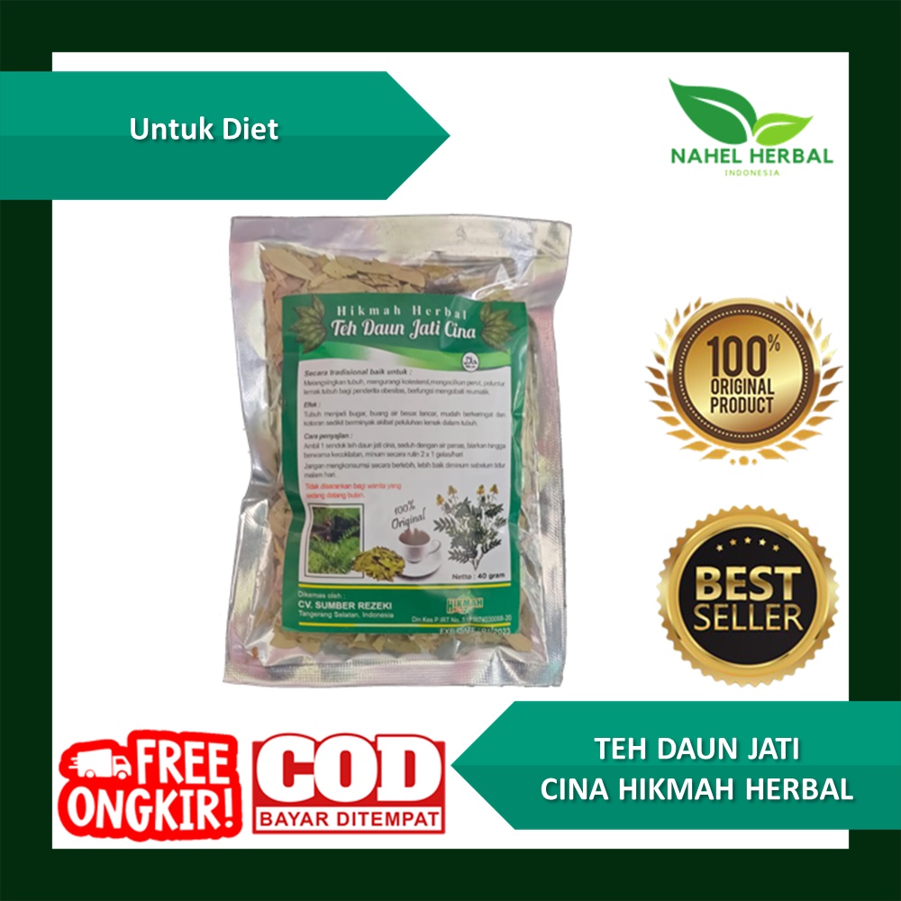 Cod Teh Pelangsing Daun Jati Cina Bubuk Hikmah Menurunkan Berat Badan Original Bpom - Obat Diet Doub