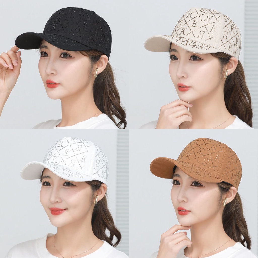 NEW TOPI BASEBALL WANITA FASHION ELEGAN FULL PERMATA KRISTAL HIGH QUALITY ORIGINAL IMPORT