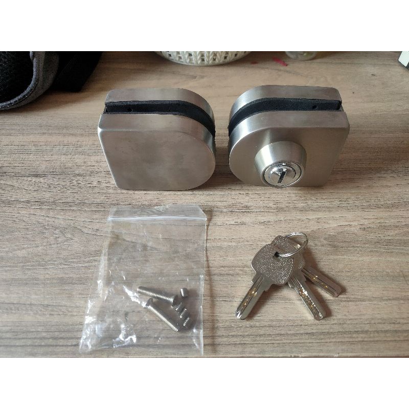 Kunci Pintu Kaca Double/Glass Door Lock Satu Set