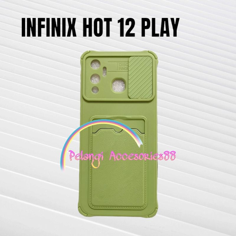 CASE INFINIX HOT 12 PLAY / HOT 12 PLAY NFC CASE SOFTCASE SLEDING SLOT CARD WARNA WARNI