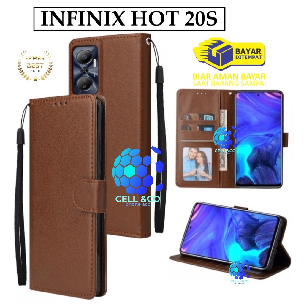 INFINIX HOT 20S CASE FLIP LEATHER WALLET PREMIUM FLIP CASE BUKA TUTUP KESING HP CASING FLIP CASE WALLET INFINIX HOT 20S