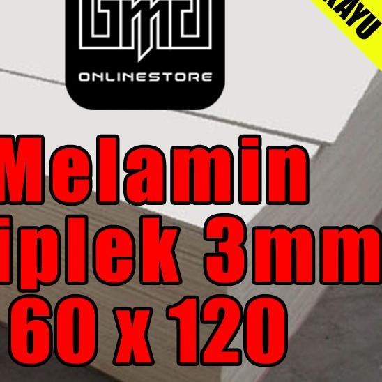 Melamin Putih Glossy Ukuran (60x120)cm Papan kayu Triplek 3mm