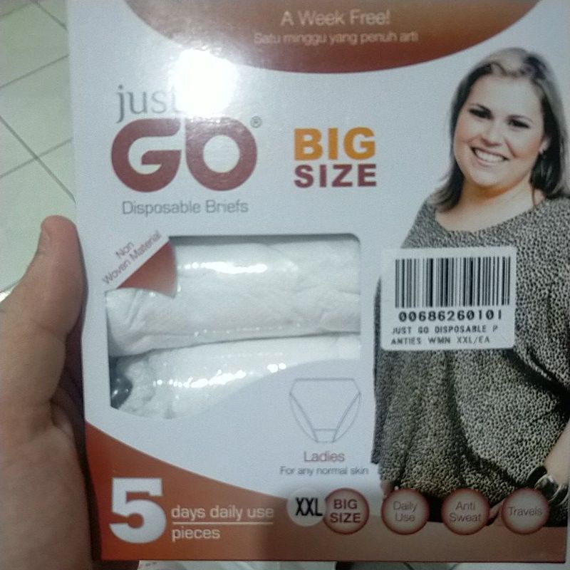 celana dalam kertas big size Just Go Disposable CD kertas pria dan wanita size jumbo