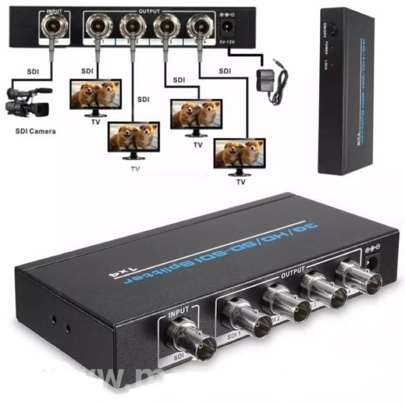 SDI splitter/Distributor 4 output / 4port - Support SD/HD/3G-SDI / SDI SPLITER 4port ,  1 x 4