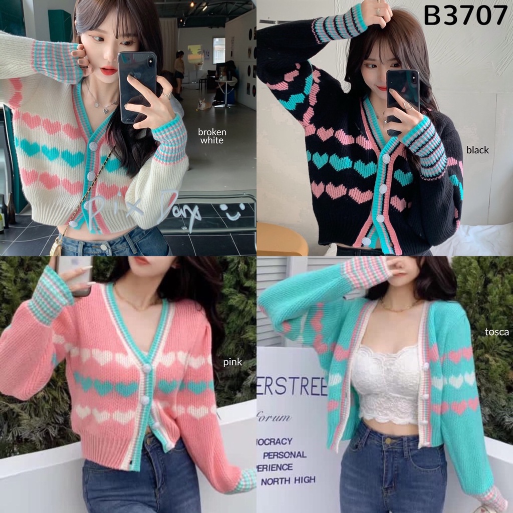 Playful Hearts Knit Cardigan B3707