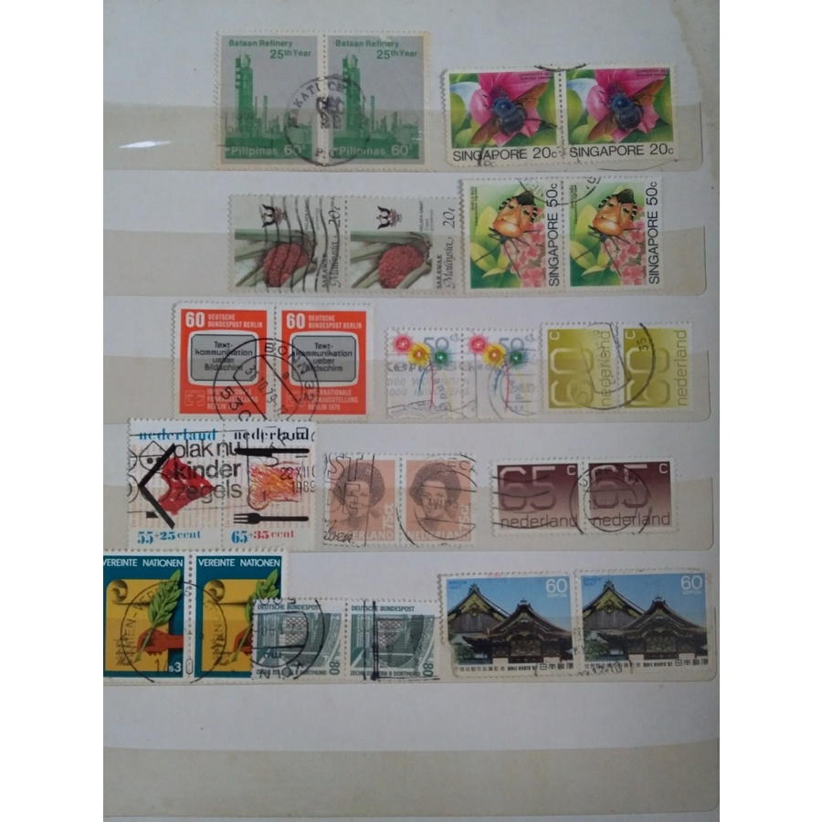 

prangko 13 lembar dobel gandeng used