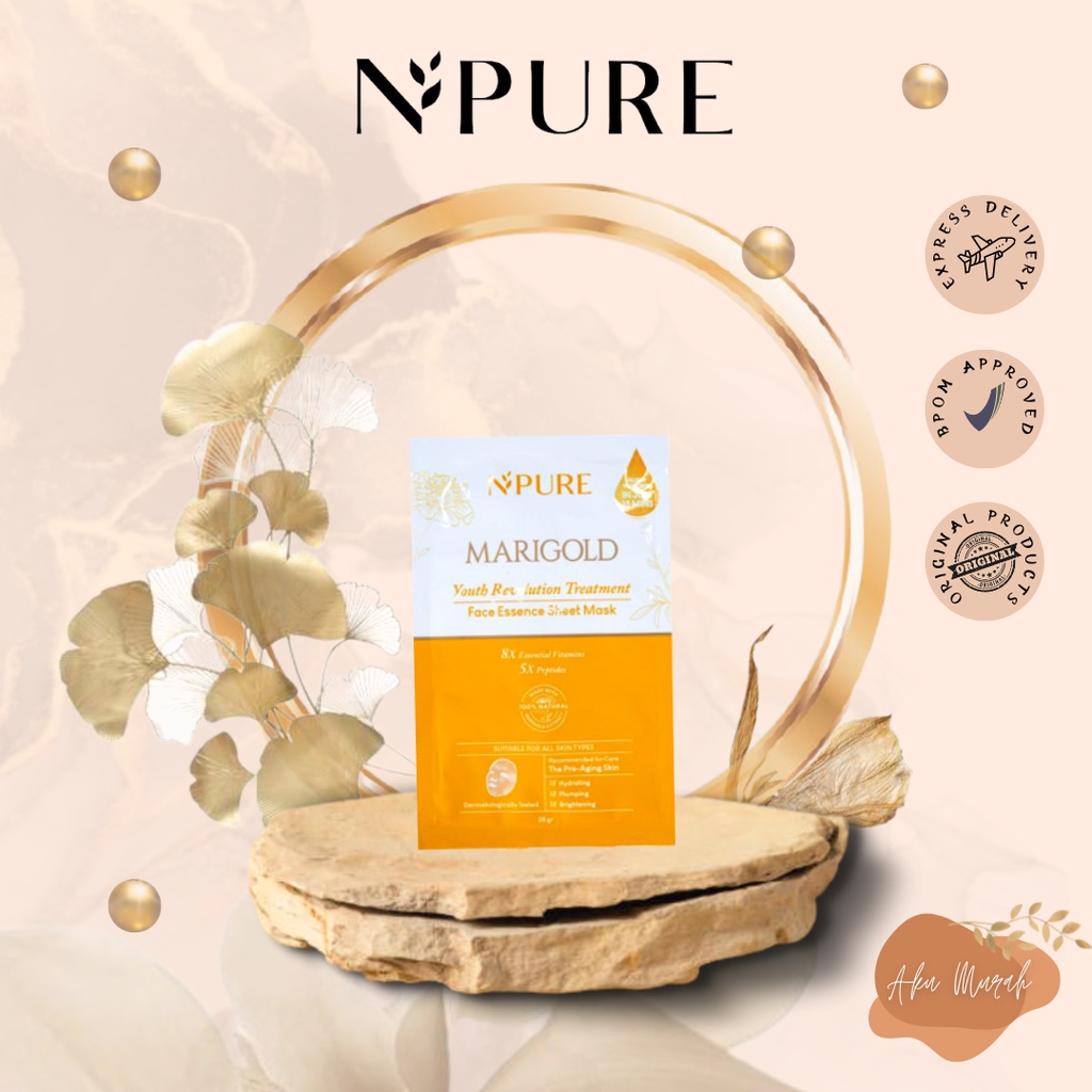 ✨ AKU MURAH ✨ NPURE Marigold YOUTHDEFENSE Sheet Mask BPOM