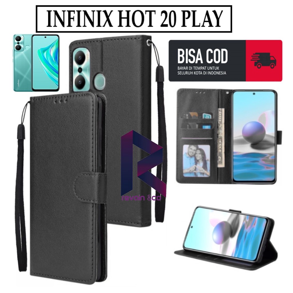 CASE INFINIX HOT 20 PLAY FLIP WALLET LEATHER KULIT PREMIUM SARUNG BUKA TUTUP KESING HP FLIP CASE INFINIX HOT 20 PLAY