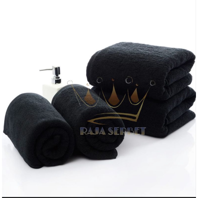 Handuk Salon Warna/Hitam Microfiber/Handuk babershop Ukuran 30x70 cm / Handuk Hitam katun uk 35x70 cm