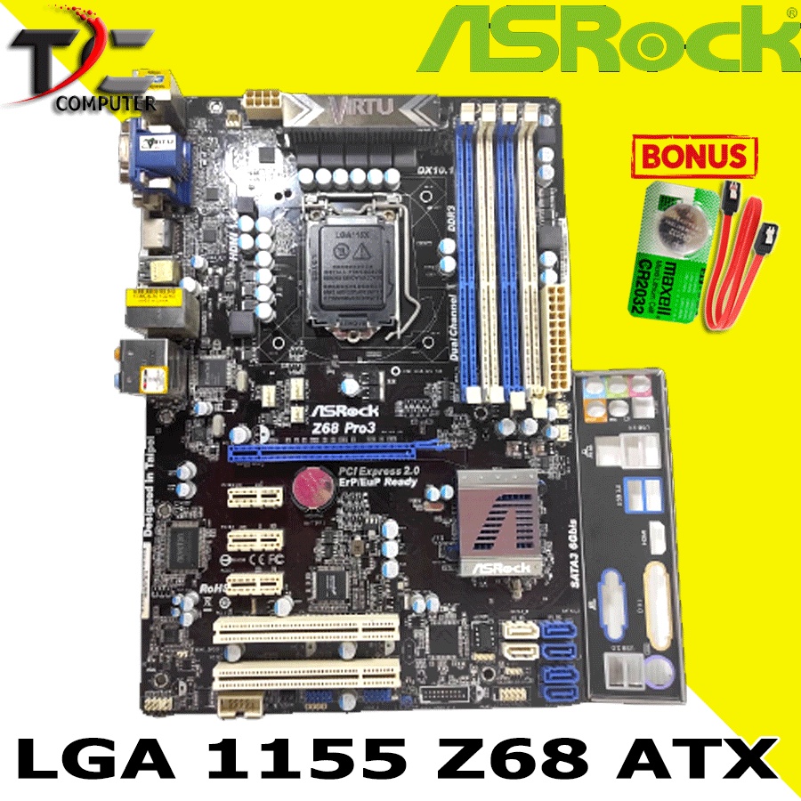 Mobo Intel LGA 1155 Z68 ATX Asrock