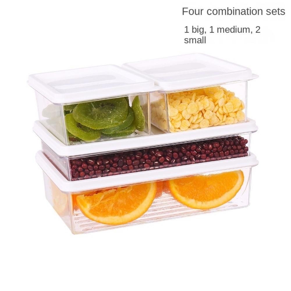 Solighter Food Preparation Storage Box Kulkas Rumah Freezer Organizer Bawang Jahe Segar Penyimpanan Piring Microwave Kotak Pemanas