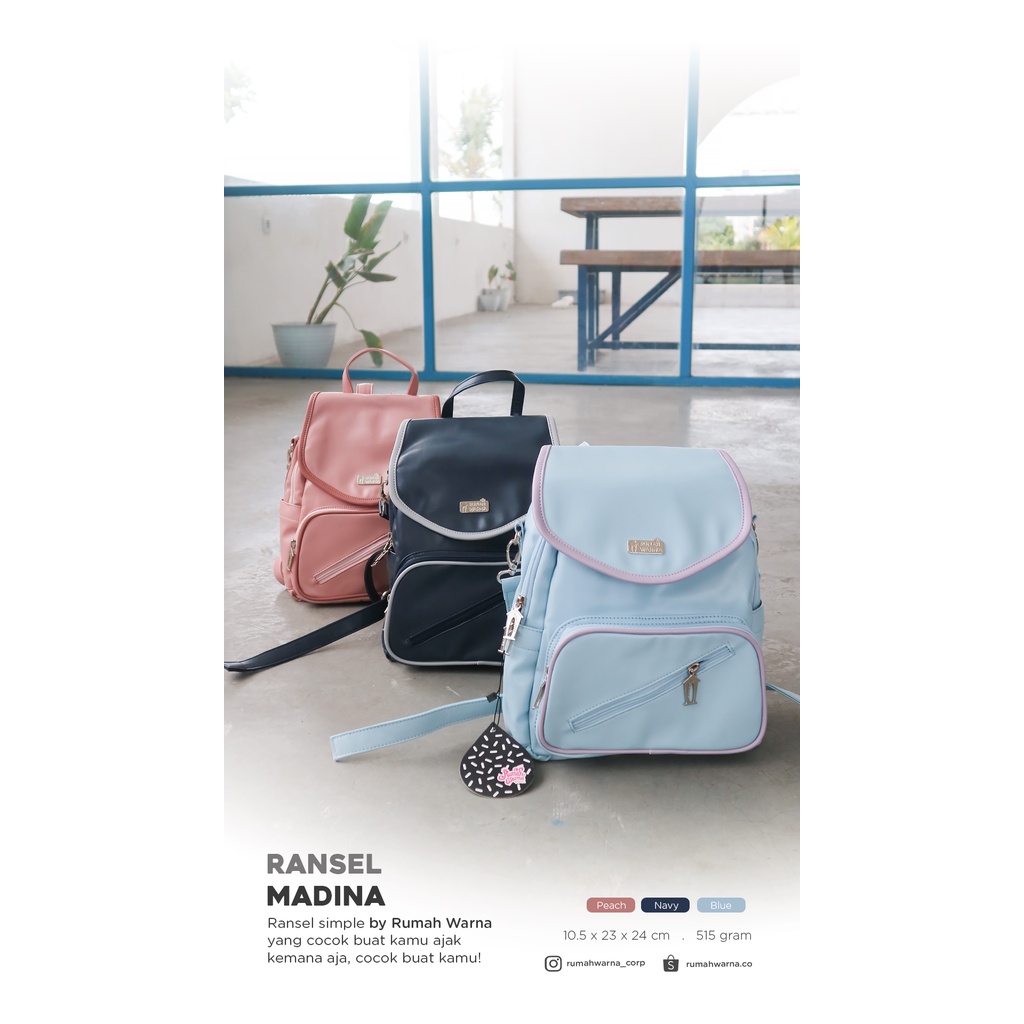 MADINA RANSEL | RANSEL WANITA | BAHAN VYNIL COMPACT 10.5 x 23 x 24 cm