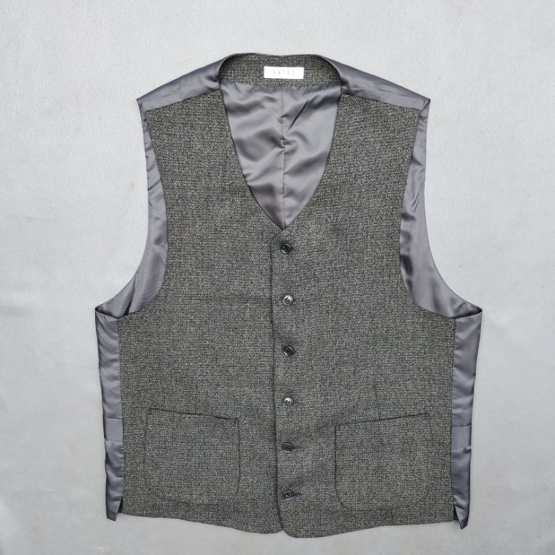 vt292/entro/size L/rompi formal pria hijau bahan wol/rompi jas pria/vest pria murah casual