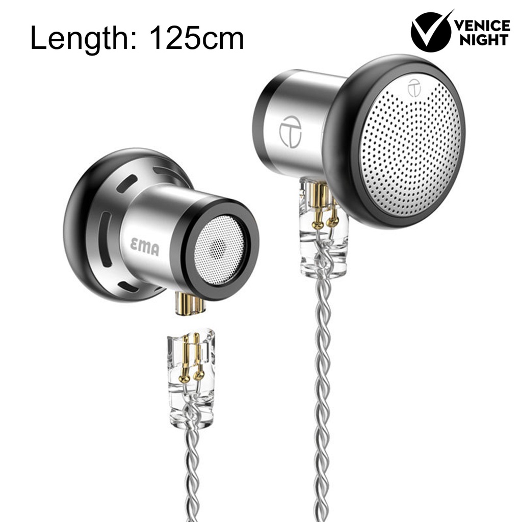 (VNEP) (Berkabel) Headphone Datar 3.5mm Desain Ergonomis Efek Surround Pengurangan Kebisingan Cerdas Memanggil Panggilan Telepon Stereo Kabel yang Dapat Diganti Earbud Datar Presisi Tinggi