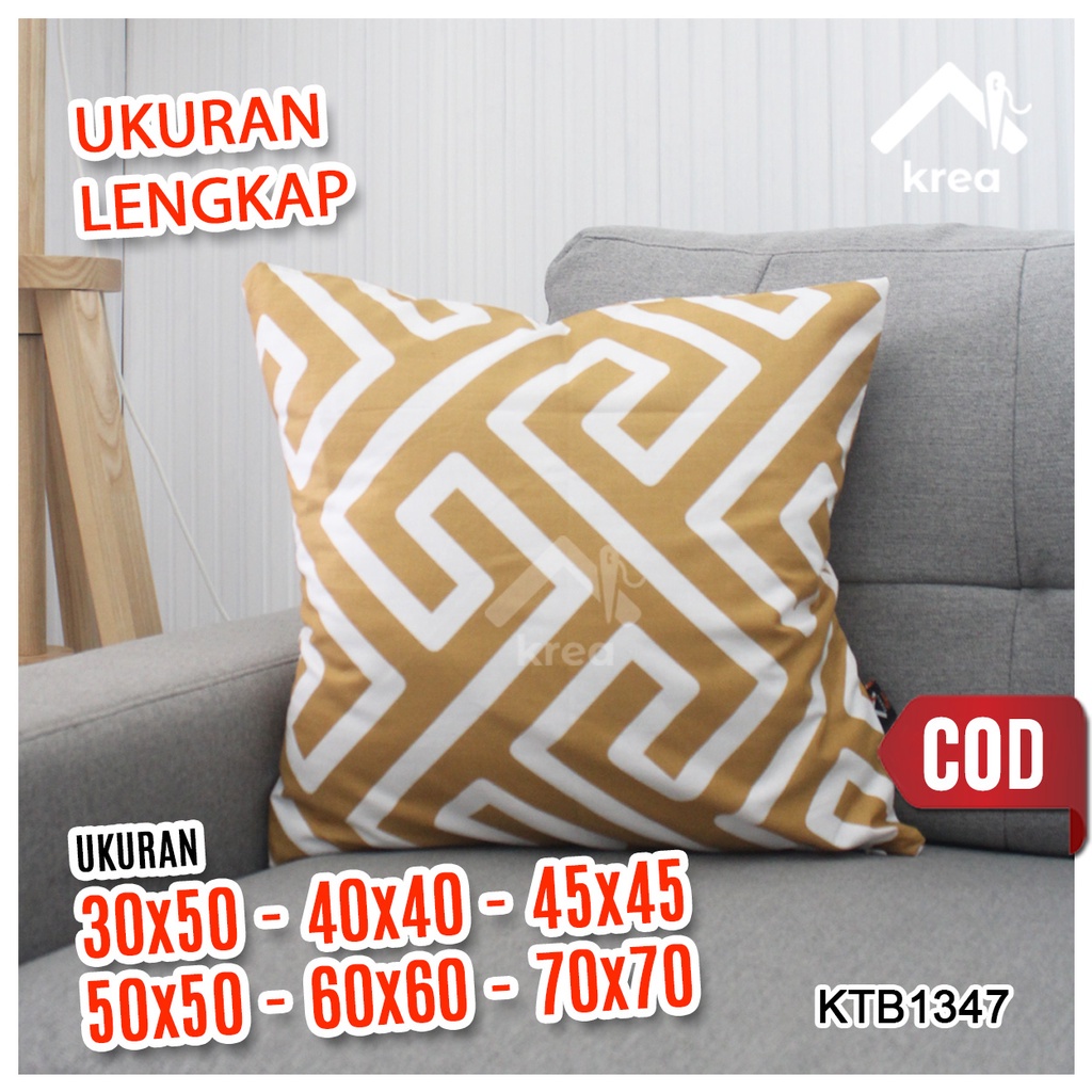 Sarung Bantal Sofa Ukuran 30x50, 40x40, 45x45, 50x50, 60x60, 70x70 - KTB1347