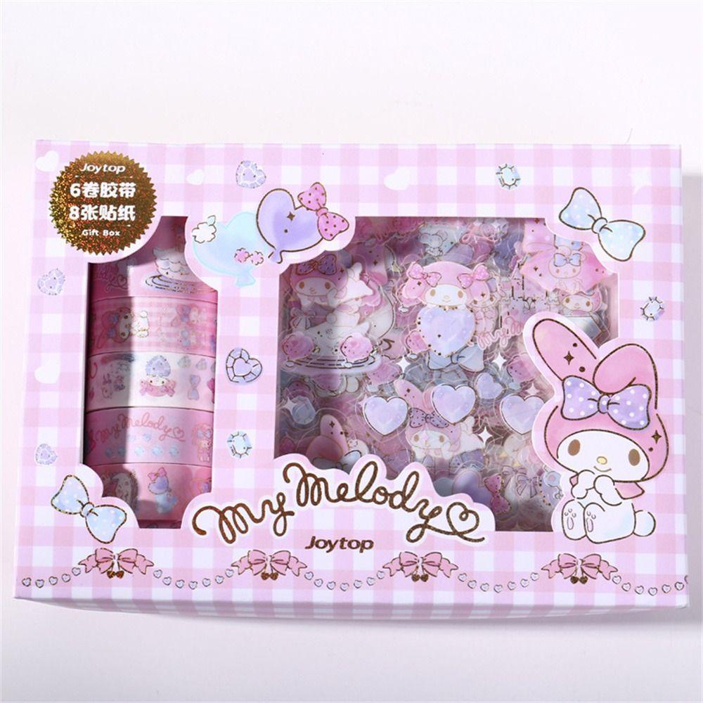 Mxbeauty Kaset Kantor Perlengkapan Sekolah Kartun My Melody Kertas Stiker Kado Dekorasi Stiker Untuk Gift Tape Stiker