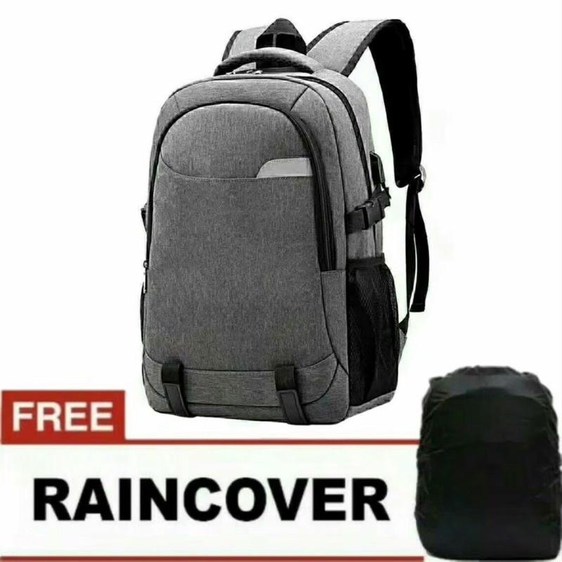 TAS PUNGGUNG PRIA UNTUK SEKOLAH KULIAH KERJA FREE RAINCOVER KAPASITAS BESAR