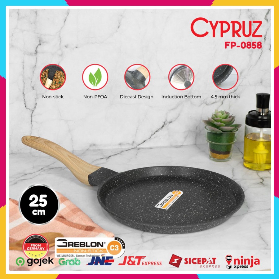 Cypruz FP-0858 Pancake Pan Granite Diecast Series 25cm