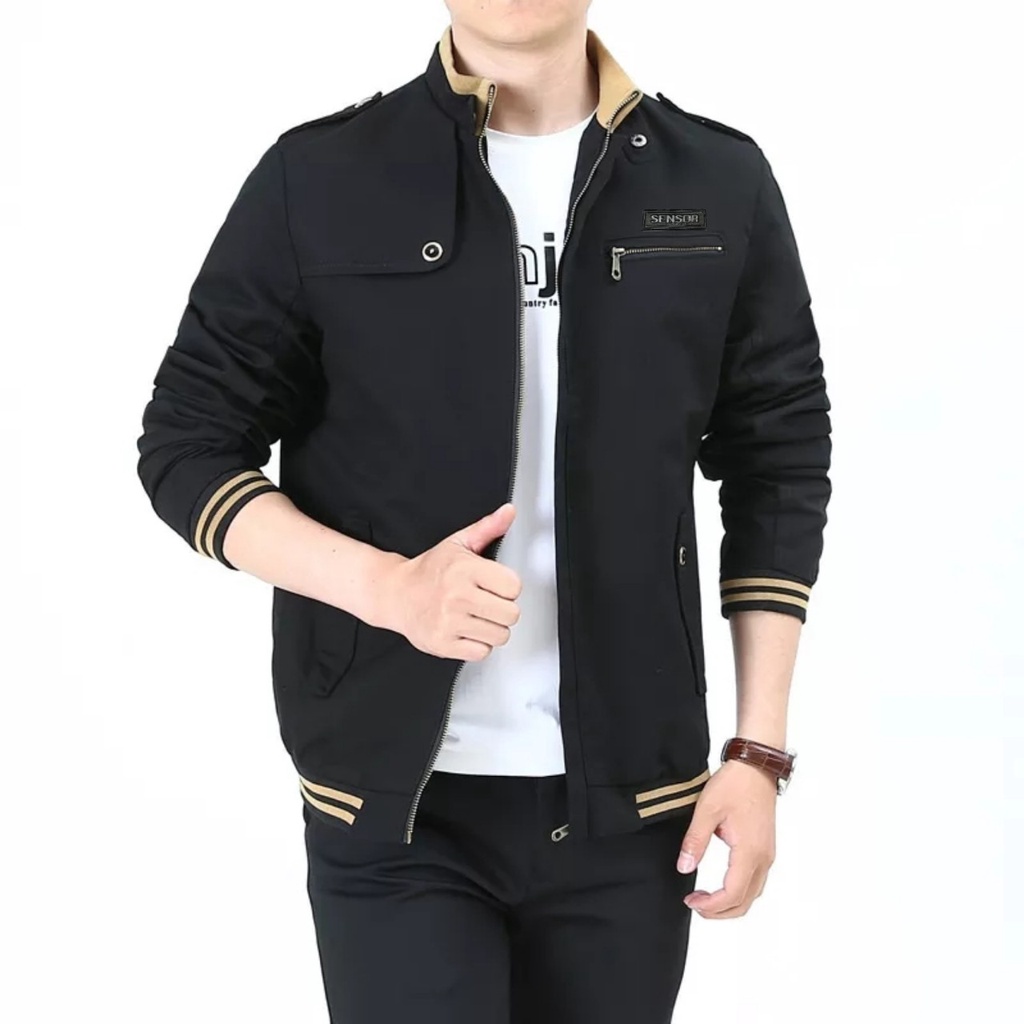 TURUN HARGA ! Jaket Bomber Canvas Pria Bomber Champion Casual Premium Sensor - Jaket Canvas Premium - Jaket Musim Dingin