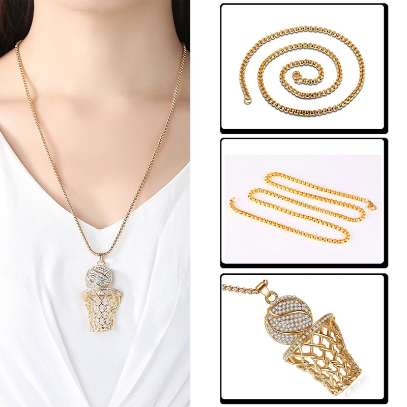 Fancyqube Kalung Liontin Bentuk Kotak Basket Aksen Kristal Gaya Bohemian Untuk Pria