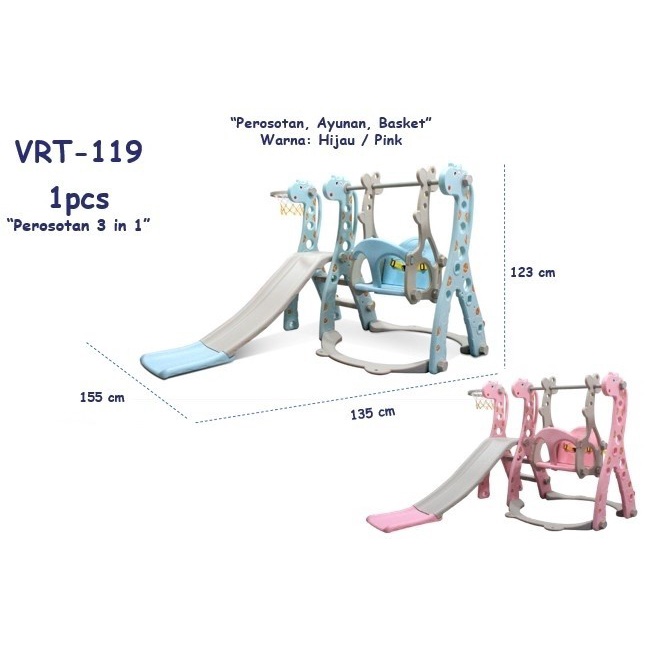 Outdoor Terlaris Perosotan Anak Ayunan Ring Basket Kisubo Vrt119