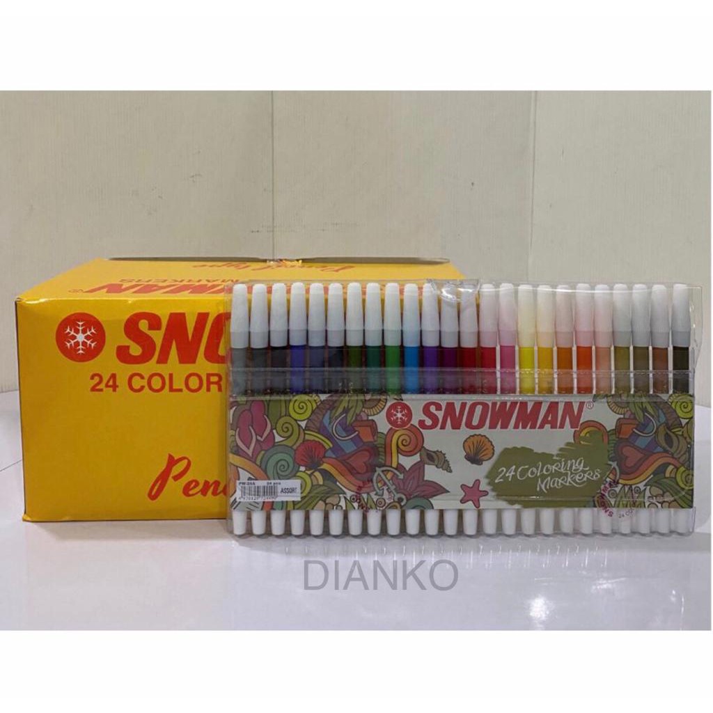

Spidol Kecil Snowman 24 Warna Spidol warna warna pastel