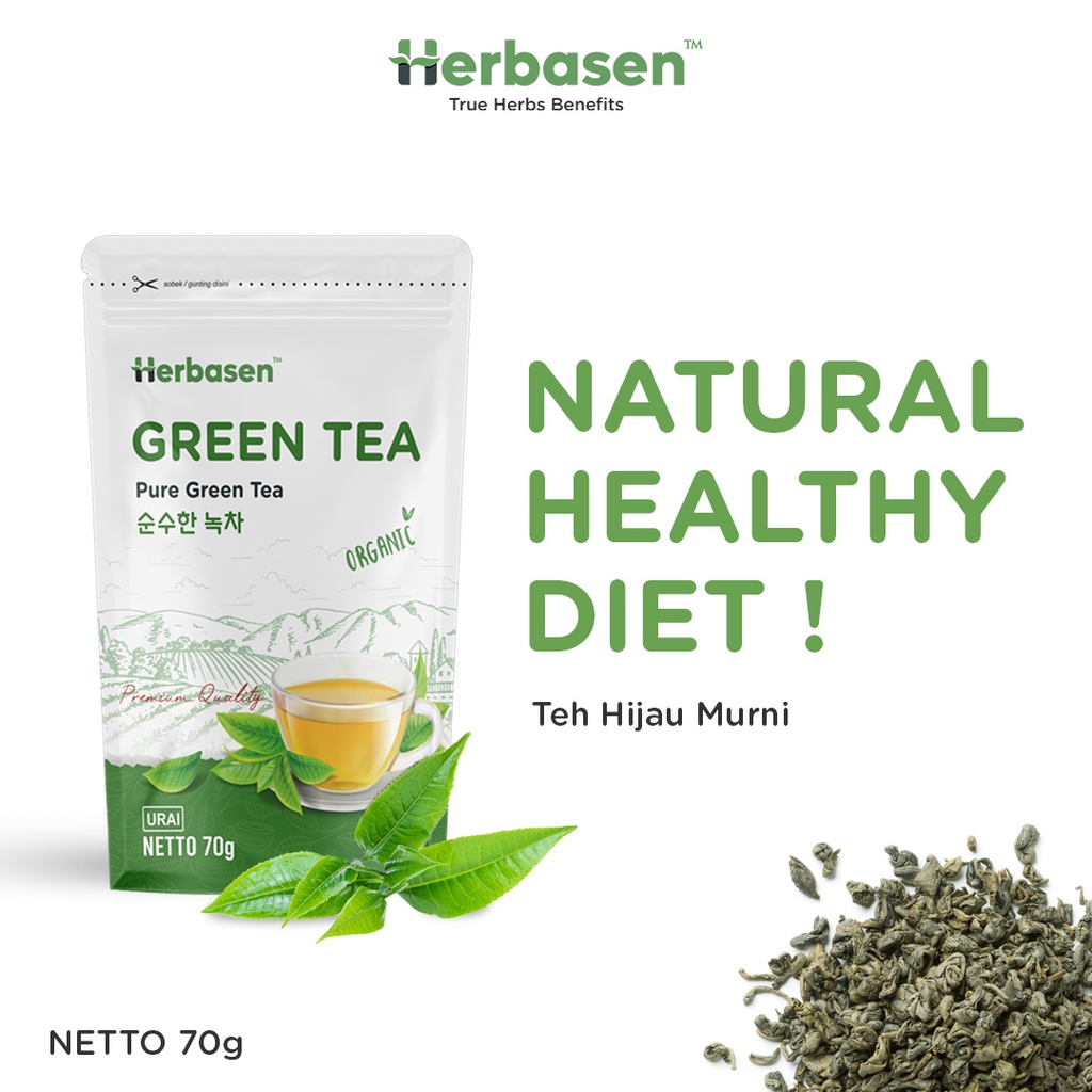 

Herbasen Green Tea Teh Hijau Premium Tanpa Ranting Diet Sehat Alami ( Loose Leaf / Teh Seduh )