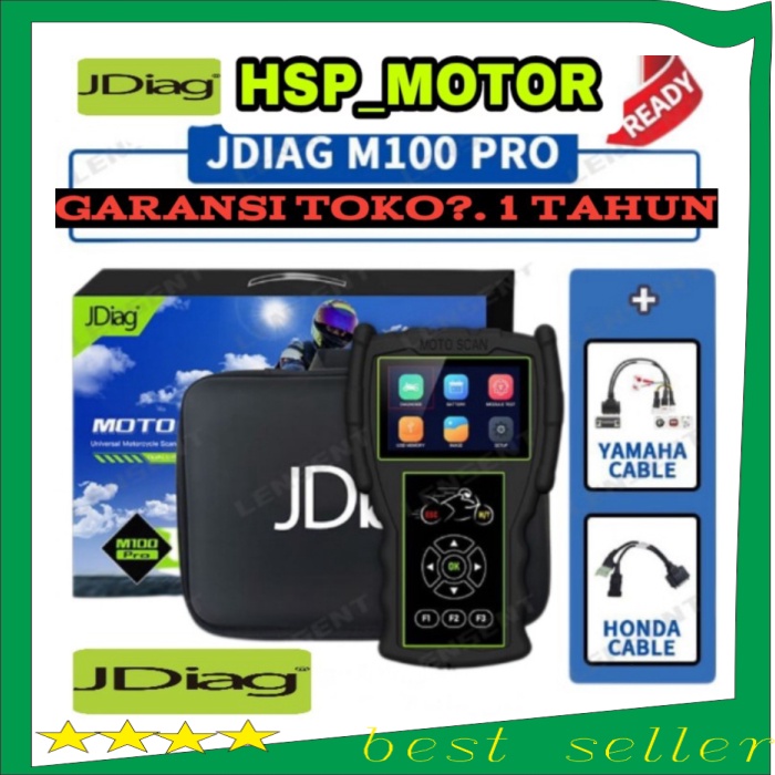 JDiag M100 Pro Scaner Motor injeksi Honda Yamaha  Universal OBD2 - Tanpa DLC