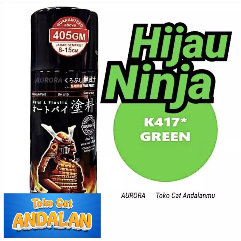 

Pilox Samurai Green K417 Hijau Ninja Kawasaki Motor Cat Pilok Ijo Muda 300ml Tahan Bensin