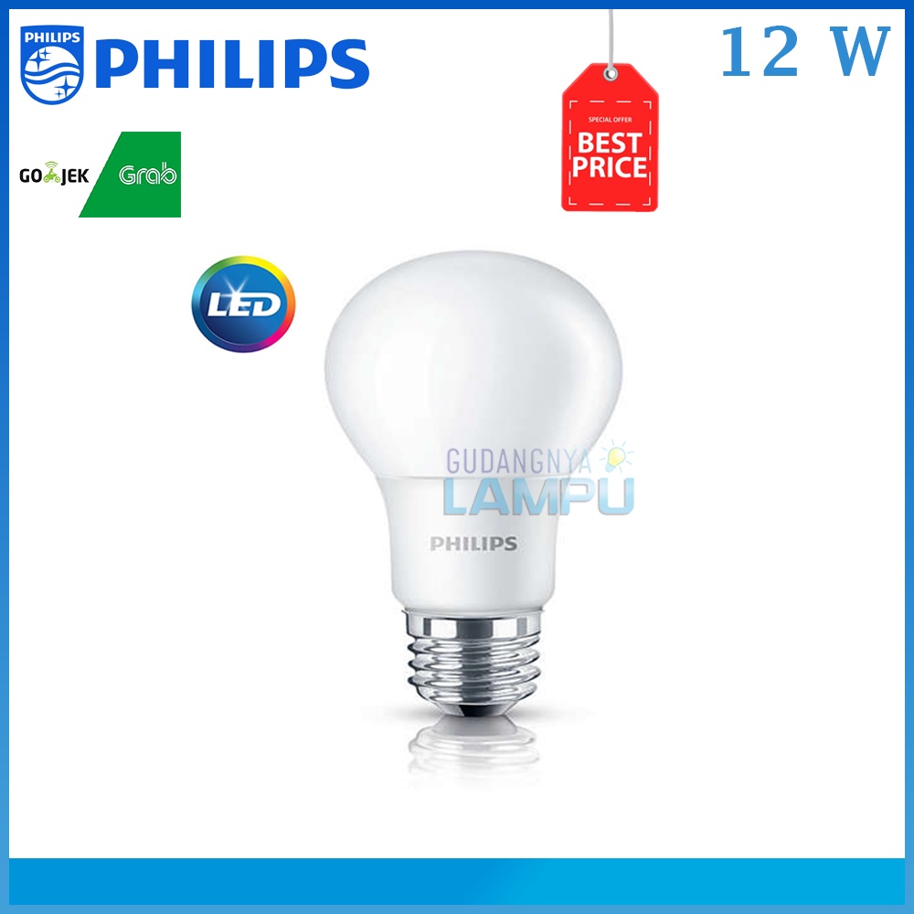Lampu Bohlam LED Philips 12 Watt Putih/Cool Day Light 12W 12Watt 12 W