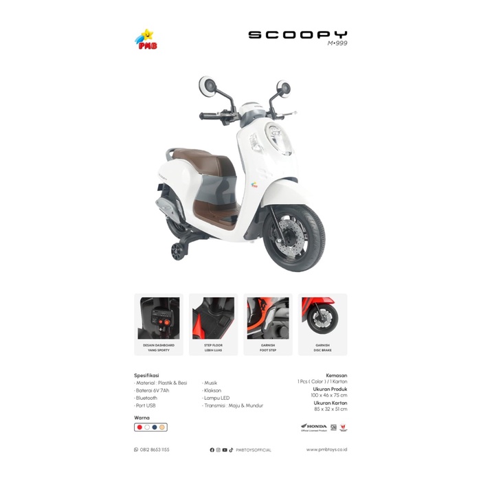 Mainan Anak Motor Listrik Aki Scoopy Mainan Motor Aki Anak Murah