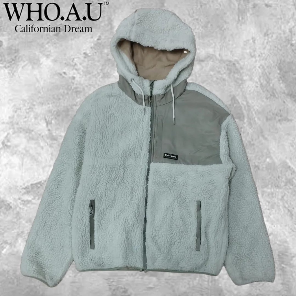 Jaket Sherpa Hoodie WHO A.U