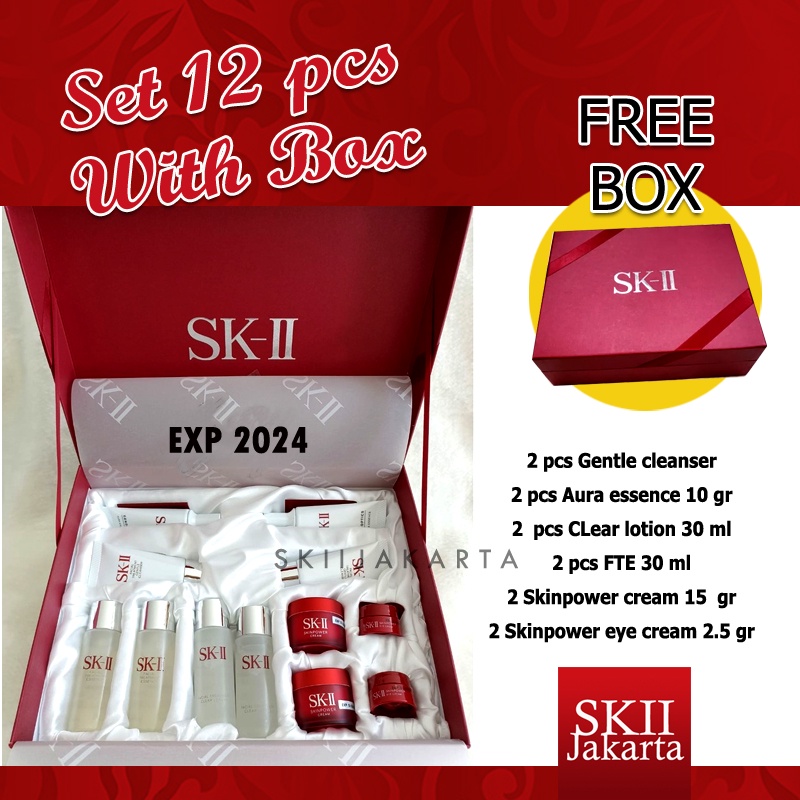 SK-II SKII SK II SKINPOWER SKIN POWER AURA ESSENCE FTE SET LENGKAP DENGAN BOX