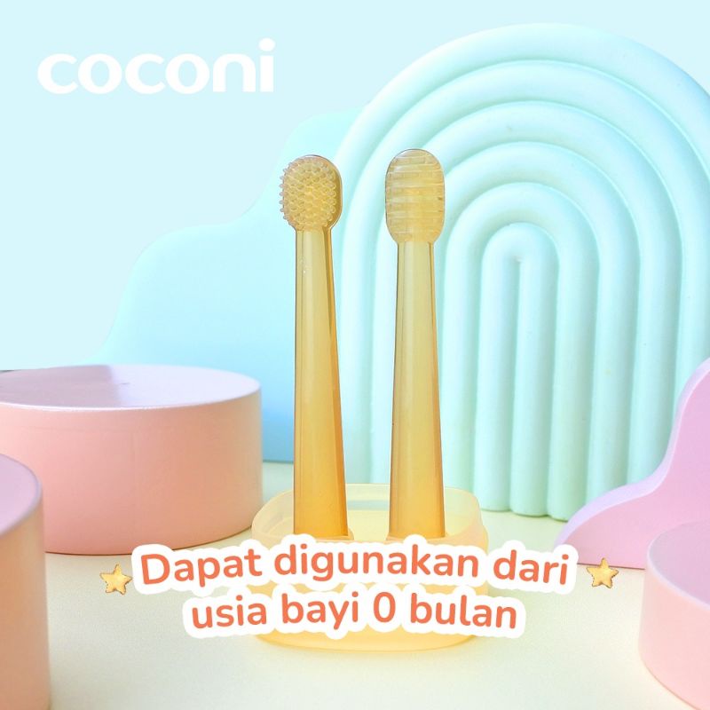 Coconi Baby Oral Care / Pembersih Mulut Bayi Silicone Set Sikat Lidah Bayi