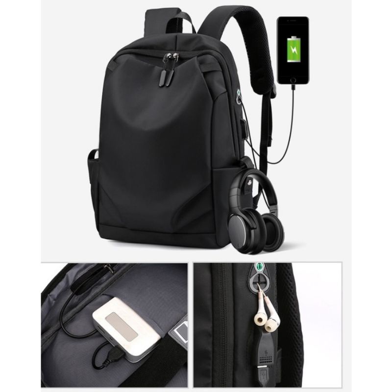 Tas Ransel Pria USB Charge Tas Laptop Anti Maling Backpack Fashion TR404