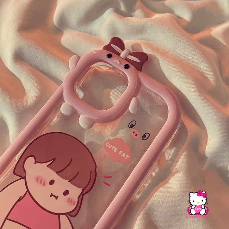 Soft Case Desain Kartun Little Monster 3D Untuk iPhone 7Plus 8Plus XR 11 12 13 14 Pro MAX 6 14 6S Plus X XS MAX SE 2020