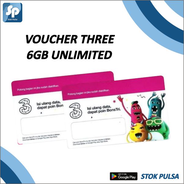 Voucher Kuota Tri Unlimited 6GB 30 Hari