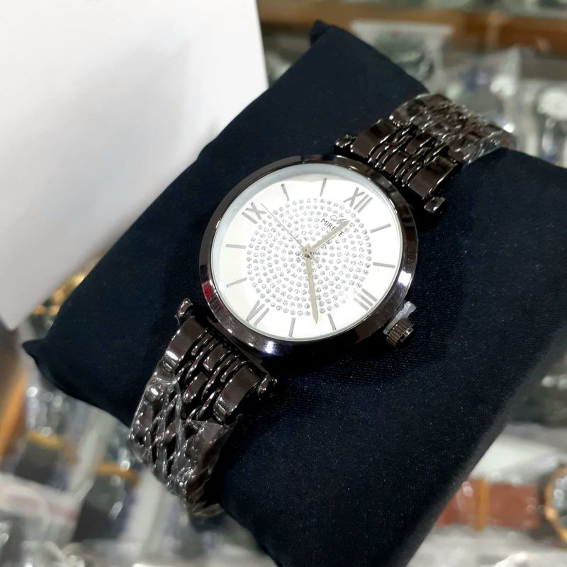 Jam Tangan Wanita Bulat Mewah Diamond Tali Rantai Stainliss / Jam Tangan wanita Tahan Air Murah / Jam Tangan Wanita Kekinian model Analog Quarsa / Jam Tangan Wanita Mirete Original Bahan import