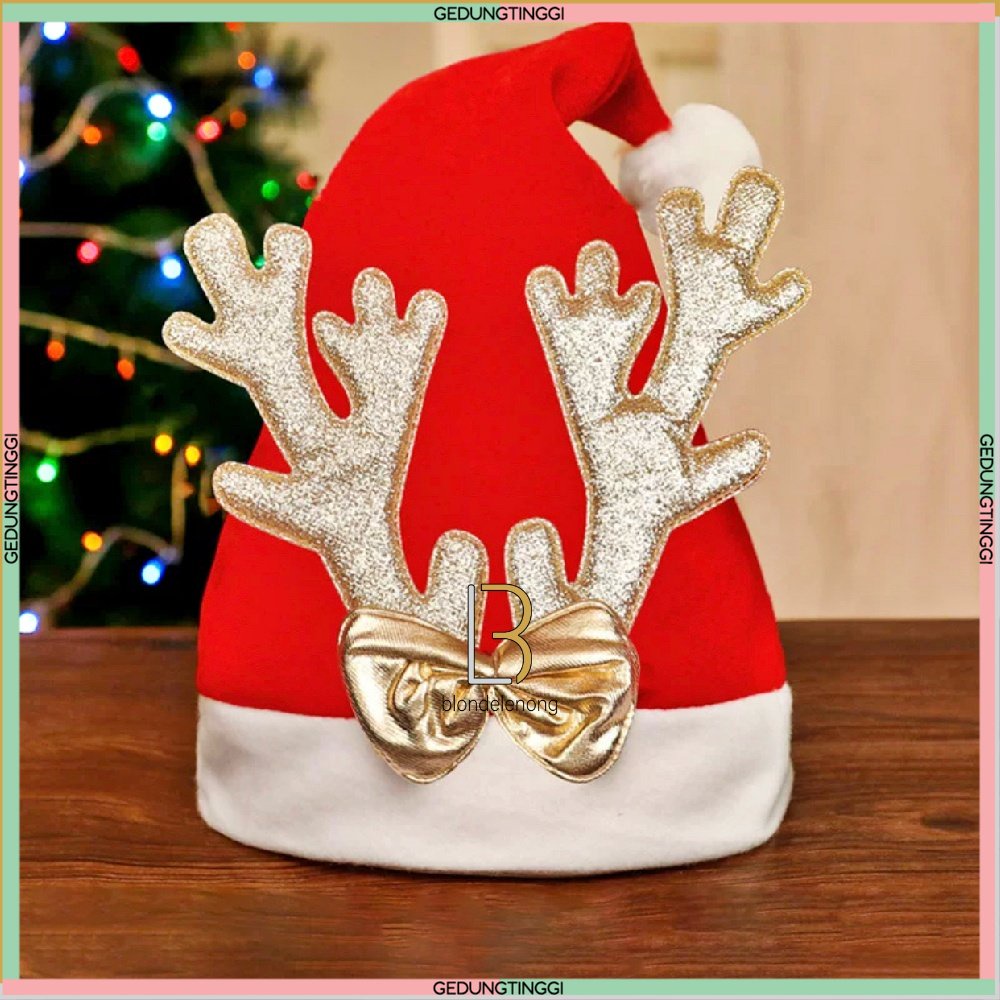 Topi Natal Santa Claus Sinterklas Bando Bandana Tanduk Rusa Aksesoris Rambut Dewasa Anak Bayi Kecil Laki Perempuan Led Grosir Polos Bludru Tebal Premium Lusinan Merah Hijau Lucu Unik Kece Merry Christmas Ornament Decor Accesories Baby Hat Cap Stuff 2023