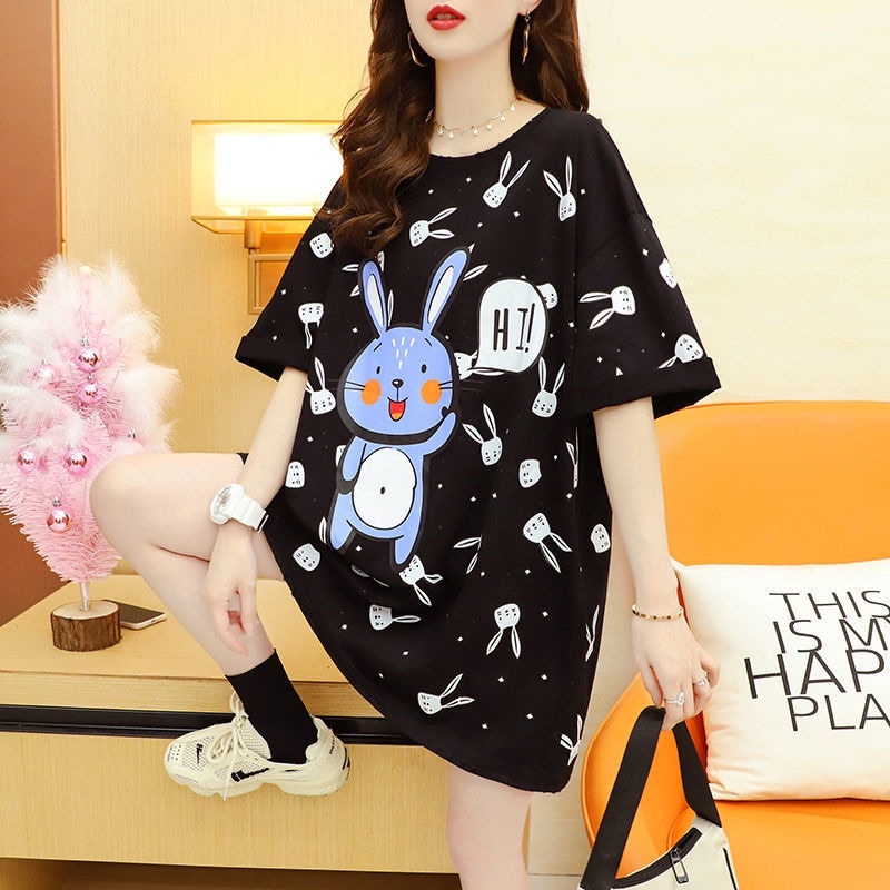 Kaos Oversize Import Motif Kelinci | KI143 | Rabbit Oversized Tee Fullprint | Atasan Lucu Bigsize Fashion Wanita