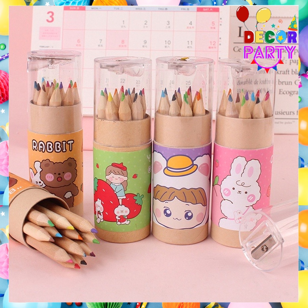 

DP Pensil Warna 12IN1 Serutan Pensil Warna Pencils Quality Pensil Color 12Pcs Karakter Lucu Kemasan Tabung