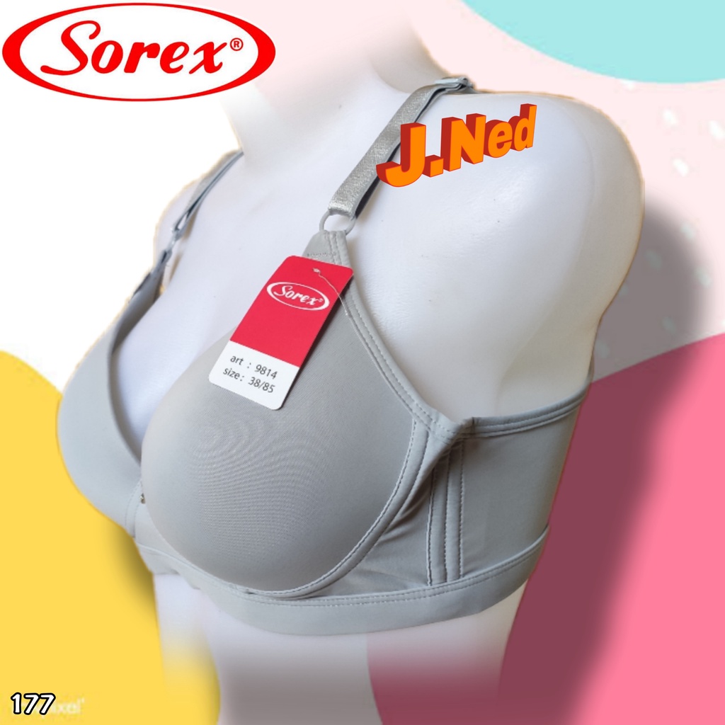 J177 Sorex Silky Soft Bra Busa Tanpa Kawat Cup B Tiga Pengait Size 36 - 42