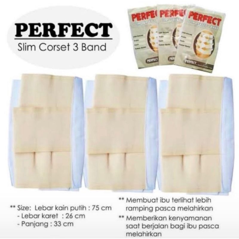 Perfect Slim Corset 3 Band / Korset Rekat Ibu / Gurita Rekat / Korset Pelangsing