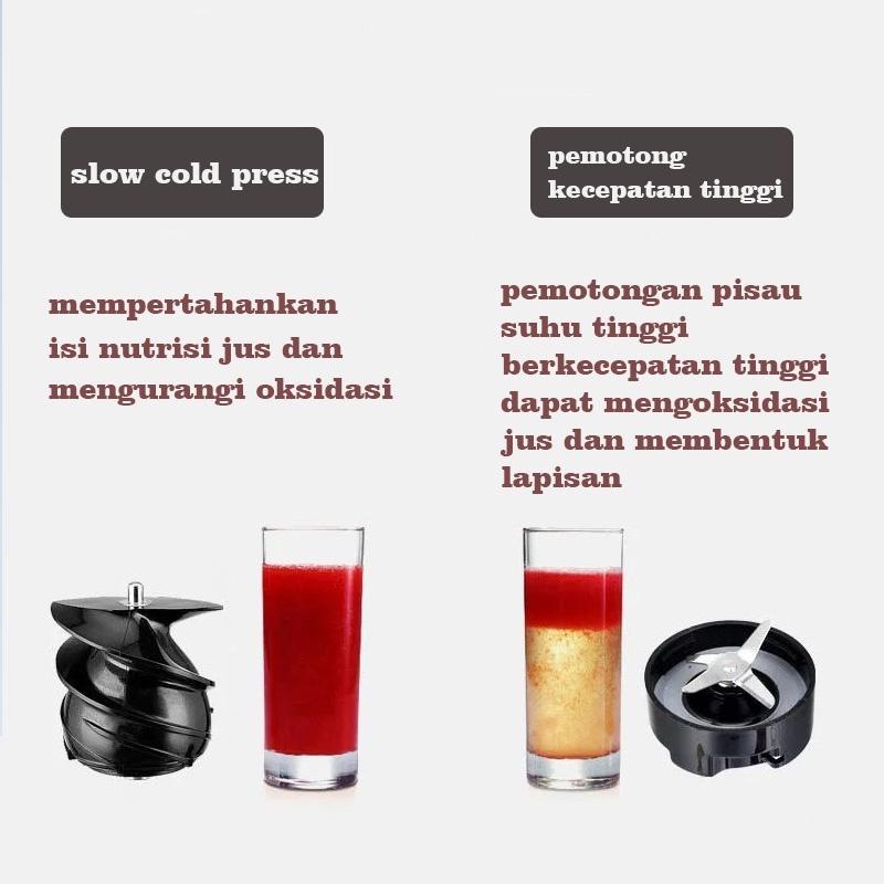 【Bisa COD】SLOW JUICER 99% Fresh Fruit Juice Teknologi Jerman Rpm 65 150w Fruit Extractor Blender Slow Chewing Cold Press Juicer