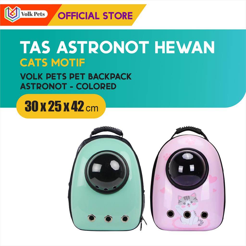 Volk Pets Backpack Astronot Colored / Tas Ransel Astronot Hewan